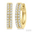 Two Row Petite Diamond Huggie Fashion Earrings
