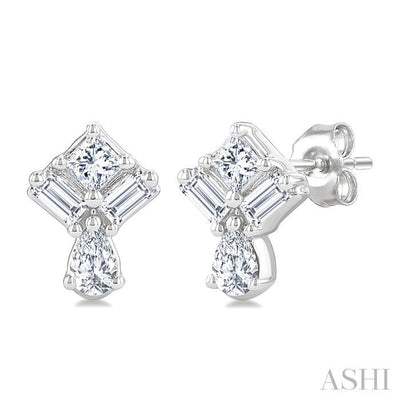 Mixed Shape Diamond Fashion Earrings
