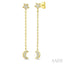 Star & Moon Diamond Fashion Chain Earrings