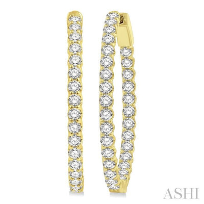 Inside-Out Diamond Oval Hoop Earrings