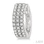 Three Row Petite Diamond Huggie Fashion Earrings