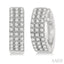 Three Row Petite Diamond Huggie Fashion Earrings