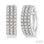 Three Row Petite Diamond Huggie Fashion Earrings