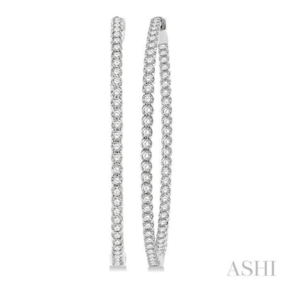 1 3/4-Inch Round Inside-Out Diamond Hoop Earrings