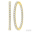 1 3/4-Inch Round Inside-Out Diamond Hoop Earrings