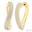 Three Row Wave Diamond Fashion Hoop Earrings