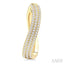 Three Row Wave Diamond Fashion Hoop Earrings