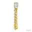 Emerald Shape Curb Bezel Diamond Fashion Earrings