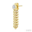 Oval Shape Curb Bezel Diamond Fashion Earrings
