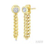 Round Shape Curb Bezel Diamond Fashion Earrings