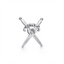 Sterling Silver & Yellow Gold Garnet Dagger Mens Pin With Black Enamel