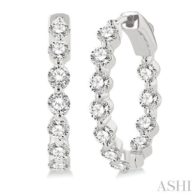 Inside-Out Diamond Round Hoop Earrings