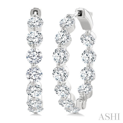 Inside-Out Diamond Round Hoop Earrings