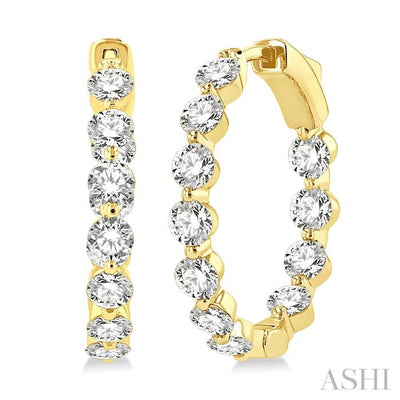 Inside-Out Diamond Round Hoop Earrings