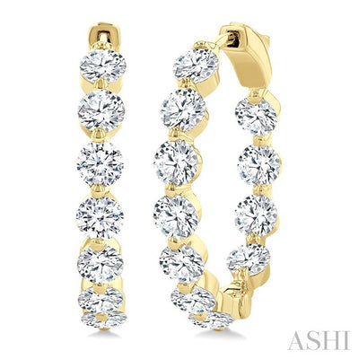 Inside-Out Diamond Round Hoop Earrings
