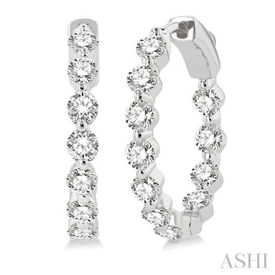 Inside-Out Diamond Round Hoop Earrings
