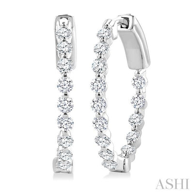 Inside-Out Diamond Round Hoop Earrings