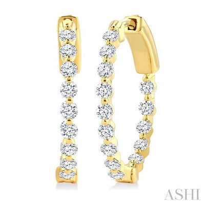 Inside-Out Diamond Round Hoop Earrings