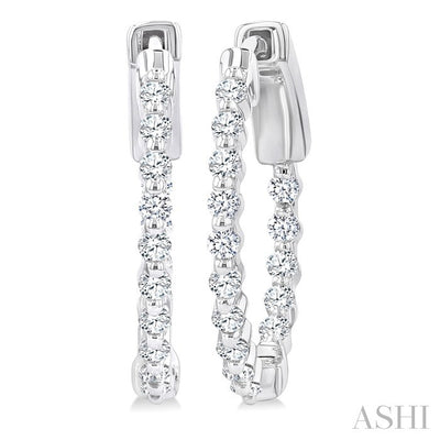 Inside-Out Diamond Round Hoop Earrings
