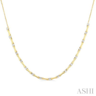 Halfway Diamond Fashion Bamboo Necklace