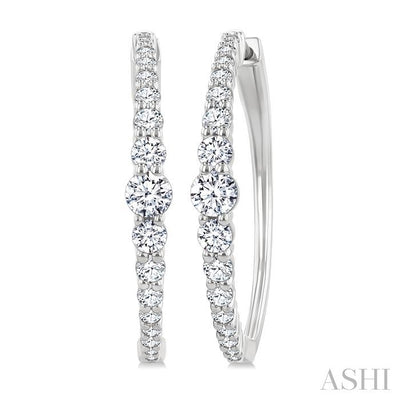 Graduated Riviera Diamond Hoop Earrings