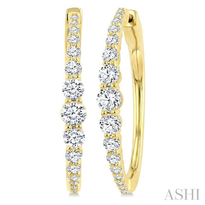 Graduated Riviera Diamond Hoop Earrings