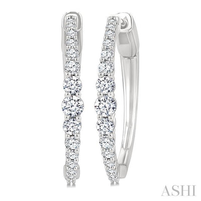 Graduated Riviera Diamond Hoop Earrings