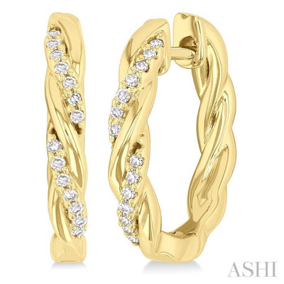 Swirl Diamond Fashion Hoop Earrings