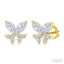 Twin Fish Diamond Stud Earrings