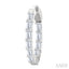 Emerald Shape Inside-Out Diamond Fashion Hoop Earrings