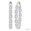 Oval Shape Inside-Out Diamond Fashion Hoop Earrings