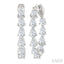 Pear Shape Inside-Out Diamond Fashion Hoop Earrings
