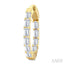 Emerald Shape Inside-Out Diamond Fashion Hoop Earrings