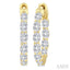 Oval Shape Inside-Out Diamond Fashion Hoop Earrings
