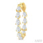 Pear Shape Inside-Out Diamond Fashion Hoop Earrings