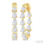 Pear Shape Inside-Out Diamond Fashion Hoop Earrings