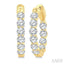 Round Shape Inside-Out Diamond Fashion Hoop Earrings