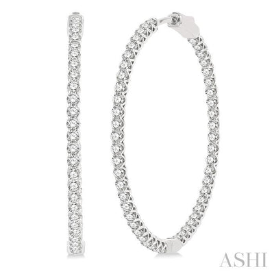 Inside-Out Diamond Round Hoop Earrings