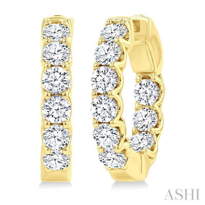 Inside-Out Diamond Round Hoop Earrings