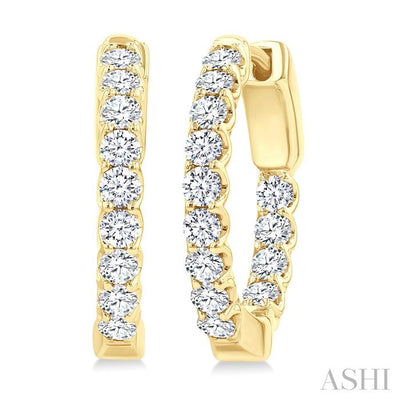 Inside-Out Diamond Round Hoop Earrings