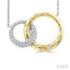 Circle Interlock Mosaic Diamond Fashion Pendant