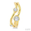 Bezel Set Diamond Half Hoop Fashion Earrings