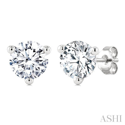 Round Shape Martini Diamond Stud Earrings
