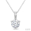 Round Shape Martini Diamond Solitaire Pendant