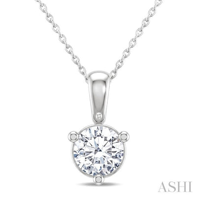 Round Shape Martini Diamond Solitaire Pendant