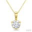 Round Shape Martini Diamond Solitaire Pendant