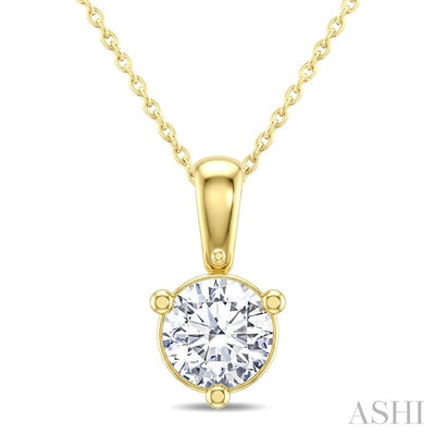 Round Shape Martini Diamond Solitaire Pendant