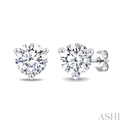 Round Shape Martini Diamond Stud Earrings