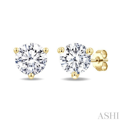 Round Shape Martini Diamond Stud Earrings