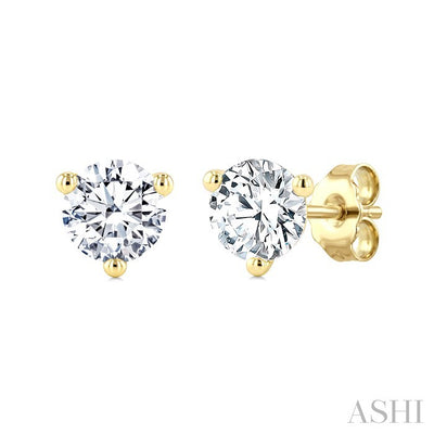 Round Shape Martini Diamond Stud Earrings